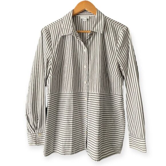 J. Jill Striped Button Down Shirt Size M 000139 - Picture 1 of 5